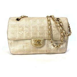 Borsa a tracolla Chanel CC Mark Double Chain Beige