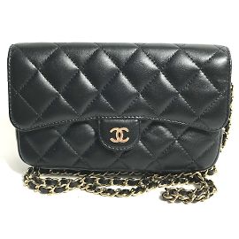 Chanel AP2096 CC Mark Phone Case Wallet Black