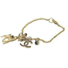 Chanel-Chanel CC Mark 01A Gold Plated Bracelet-Golden