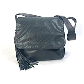 Chanel-Sac à épaule en cuir noir Chanel-Noir