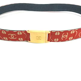 Chanel-Ceinture en denim rouge Chanel 01P-Rouge