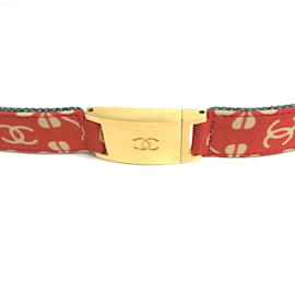 Chanel-Ceinture en denim rouge Chanel 01P-Rouge