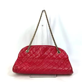 Chanel-Bolsa de ombro de couro vermelho Chanel-Vermelho