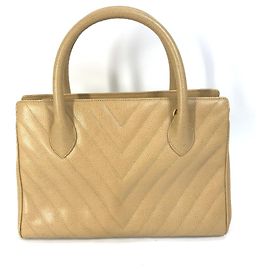 Chanel Beige Leather Handbag Beige