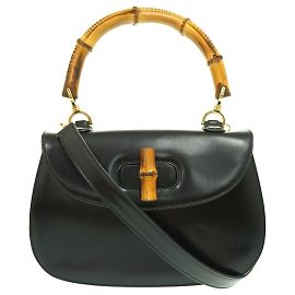 Borsa a spalla Gucci Bamboo Nero