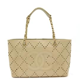 Chanel-Bolsa Tote Chanel Coco Mark Punching-Bege