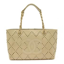 Chanel-Bolsa Tote Chanel Coco Mark Punching-Bege