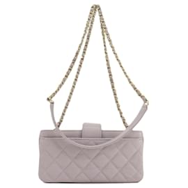 Chanel-Sac à épaule Chanel Matelassé en cuir caviar gris-Marron