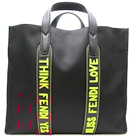 Fendi-Fendi Nylon 2Way Women's Tote Bag 7VA390-Black,Khaki,Yellow