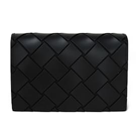 Bottega Veneta-Bottega Veneta Black Leather Card Case-Black