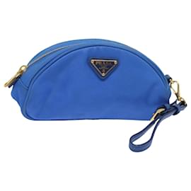 Prada-PRADA Pouch Nylon Blue Auth 81167-Blue