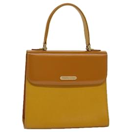 Autre Marque-Burberrys Hand Bag Leather Yellow Auth ep4711-Yellow