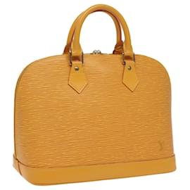 Louis Vuitton-LOUIS VUITTON Bolsa de Mão Epi Alma Amarela M52149 LV Auth ep4768-Amarelo