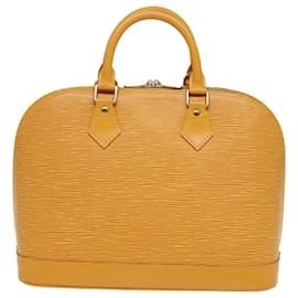 Louis Vuitton-LOUIS VUITTON Bolsa de Mão Epi Alma Amarela M52149 LV Auth ep4768-Amarelo