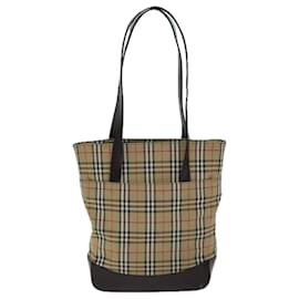 Autre Marque-Burberrys Nova Check Tote Bag Canvas Beige Auth ep4730-Beige