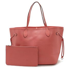 Louis Vuitton Epi Neverfull MM Tote Bag Pink Coral