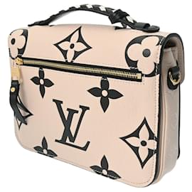 Louis Vuitton-Louis Vuitton Monogram Empreinte Pochette Metis Handbag-Black,Beige