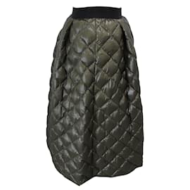 Moncler-Jupe en duvet matelassée verte olive Moncler-Vert