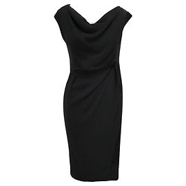 Robe midi en crêpe drapée et froncée noire d'Alexandre Vauthier Noir