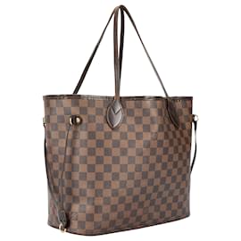 Louis Vuitton-Sac à main Louis Vuitton Damier Ebene Monogram Neverfull MM-Marron