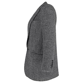 Saint Laurent-Saint Laurent Houndstooth Blazer in Grey Wool-Grey