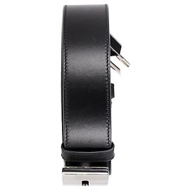 Cinturón de cuero negro con hebilla cuadrada logo Givenchy Negro