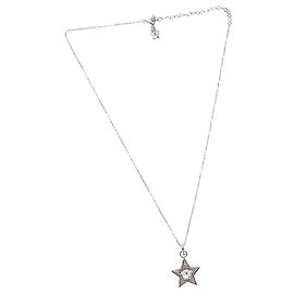 Colar Pendente Medusa Versace com Cristais em Metal Prateado Prata