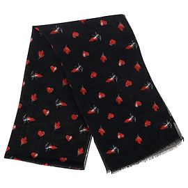 Saint Laurent Schal Mit No Smoking Scarf In Black Silk Other