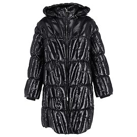 Valentino Garavani Glossy Quilted-Shell Hooded Jacket in Black Polyamide Black