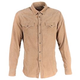 Camicia Western Brunello Cucinelli in velluto a coste marrone Marrone Rosso