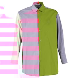 JW Anderson-JW Anderson Contrast-Panel Oversized-Fit Twill Shirt in Multicolor Cotton-Other