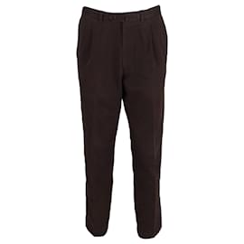 Autre Marque-Ermenegildo Zenga Trousers in Brown Cotton -Brown,Red