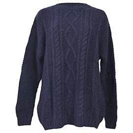 Miu Miu-Miu Miu Knitted Sweater in Navy Blue Cashmere Wool-Blue,Navy blue