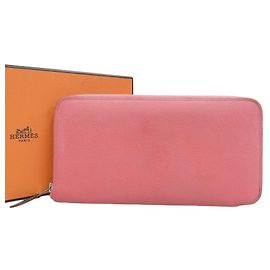 Hermès Carteira Hermes Azap Long em seda no couro Epsom Rosa