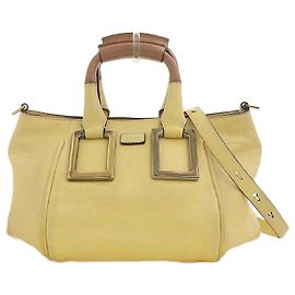 Chloé Chloe Ethel Mini 2WAY Leather Handbag Yellow Yellow