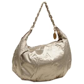 Tod's-Tod's Nylon Hobo Shoulder Bag-Golden