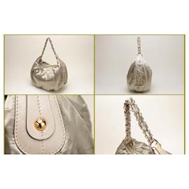 Tod's-Tod's Nylon Hobo Shoulder Bag-Golden