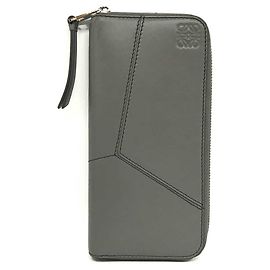 Loewe Puzzle Stitch Cartera Abierta Larga Gris