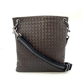 Bolsa transversal de couro Intrecciato Bottega Veneta marrom Marrom