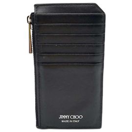 Jimmy Choo Leather Fragment Card Case Black