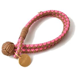 Bracciale/Bangle Doppio Intrecciato Bottega Veneta Rosa/Marrone Nero