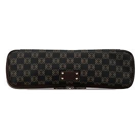 Loewe Anagram PVC Leder Clutch Tasche Schwarz