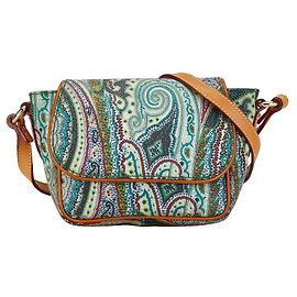 Bolsa transversal de couro PVC Etro Paisley Verde