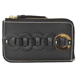Chloé Chloe Leather Mini Wallet/Coin Case/Card Case DARRYL Black
