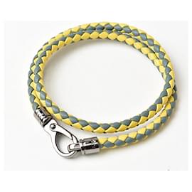 Tod's-Tod's Leather Bracelet Bangle Intrecciato-Green
