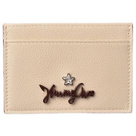 Funda de cuero para tarjetas de visita Jimmy Choo Blanco