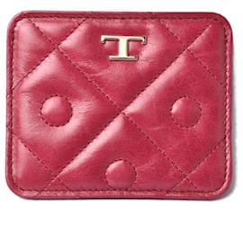 Tod's-Tod's Leather Card Case Bordeaux-Brown