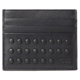Tod's-Tod's Leather Card Case Dark Navy-Blue