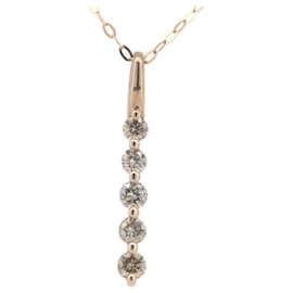 Autre Marque-Brown Diamond Necklace 0.30ct K18 Pink Gold in Great Condition-Other