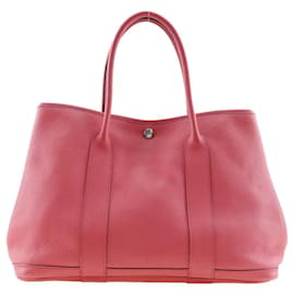 Hermès-Sac à épaule en cuir Hermes Garden Party PM en très bon état-Rose